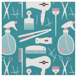 Tissu Chic Retro Rose Blanc Turquoise Hair Outils