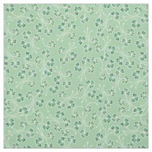 Tissu Chic vert foncé et Shamrocks blancs sur vert pâle