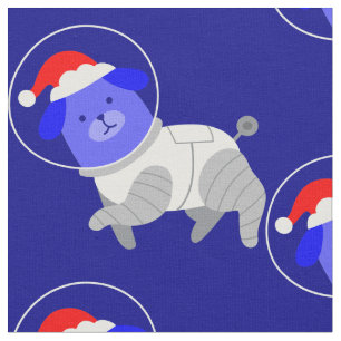 Tissu chien astronaute hideux Noël père Noël