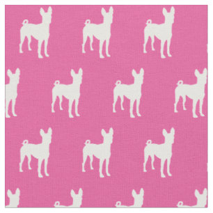 Tissu Chien Basenji Silhouette Animal rose