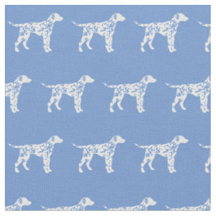 Tissu Chien dalmate Silhouette Animal bleu clair
