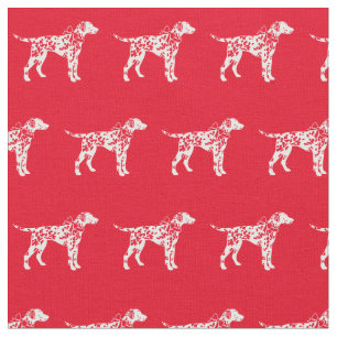 Tissu Chien dalmate Silhouette Animal Rouge