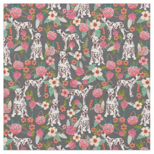 Tissu Chien dalmate vintage floraux