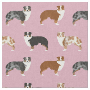Tissu Chien de berger australien rose pâle