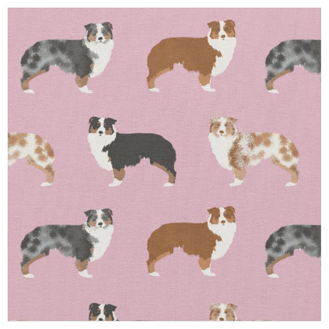 Tissu Chien de berger australien rose pâle (Fermer)