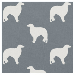 Tissu Chien de Borzoi race Silhouettes Patterisées