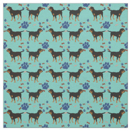 Tissu Chien de dessin - Rottweiler (Queue naturelle)