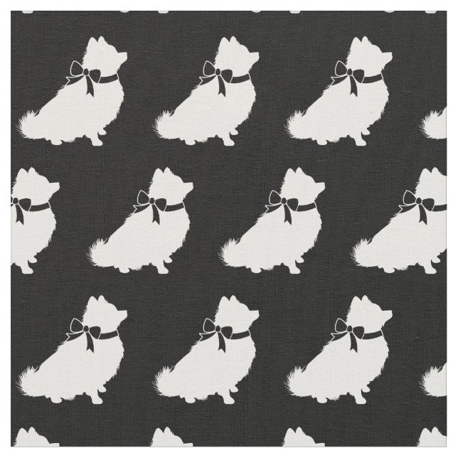 Tissu Chien de Poméranie Silhouette (Fermer)