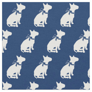Tissu Chien de taureau Silhouette Marine bleue