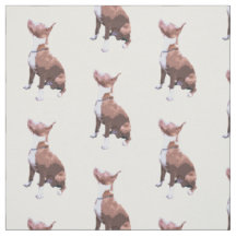 Chien motif marron et blanc tendance Pit Bull 