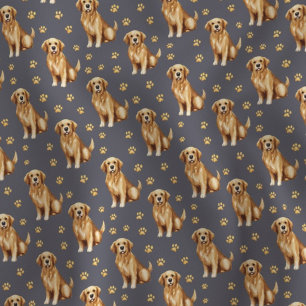 Tissu Chien Retriever doré mignon