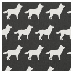 Tissu Chien sibérien Husky Silhouette Pet