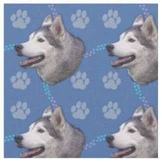 Tissu Chiens d'art - Husky de Sibérie v2