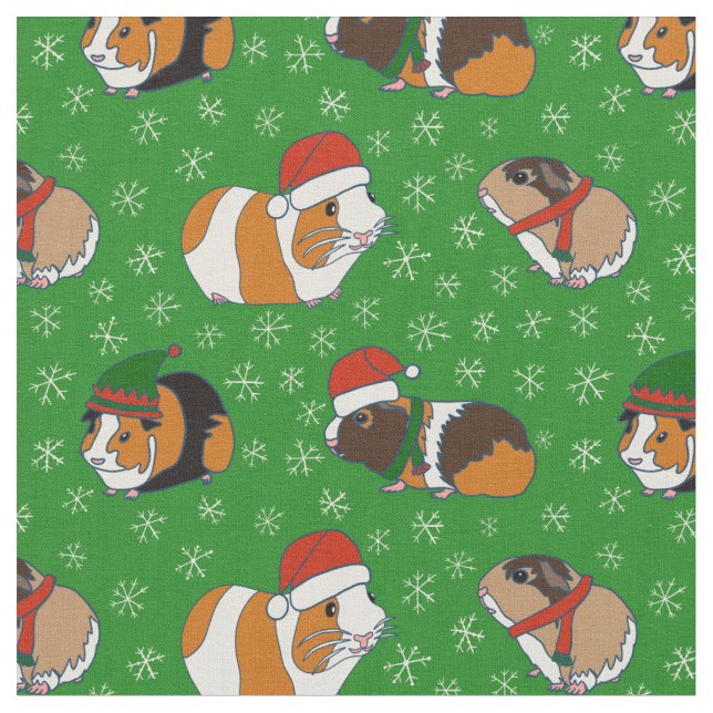 Tissu Chiens de Guinée festifs à l'allure de Noël (Fermer)