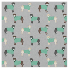 Tissu Chiens du Labrador gris maquis