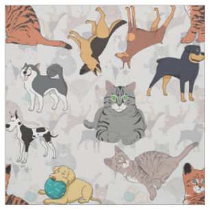 Tissu Chiens Et Chats De Charme Textile Sans Seamless