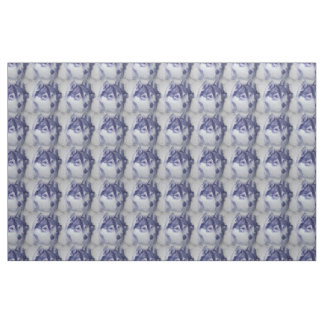 Tissu Chiens et neiges de Blue Husky