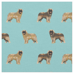 Tissu chiens leonberger bleu clair