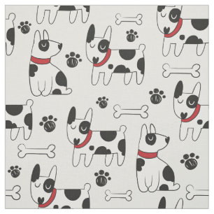 Tissu Chiens mignons avec os