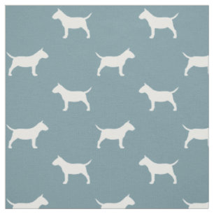 Tissu Chiens Miniature Bull Terrier Silhouettes MiniBull
