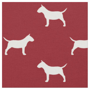 Tissu Chiens Miniature Bull Terrier Silhouettes MiniBull