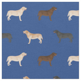 Tissu Chiffres de Labrador bleu