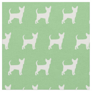 Tissu Chihuahua Chien Silhouette Animal Sage Green