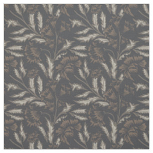 Tissu Chintz floral noir monochrome