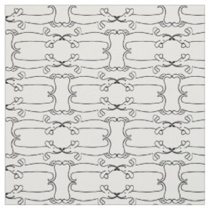 Tissu chiot motif noir et blanc