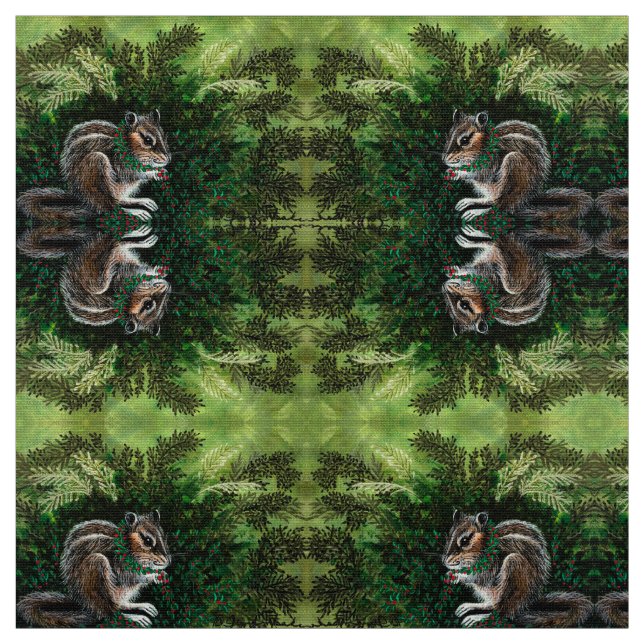 Tissu Chipmunk dans la forêt de la mousse (Échantillon)