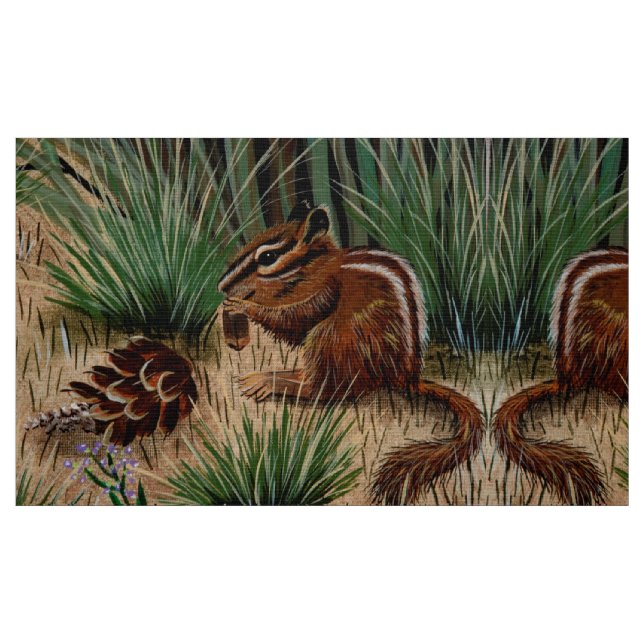 Tissu Chipmunk Pine Cone Fabric (Fat Quarter)