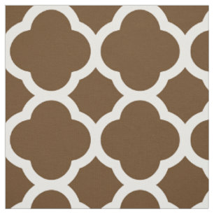 Tissu Chocolat Brown Moderne Quatrefoil Grande échelle