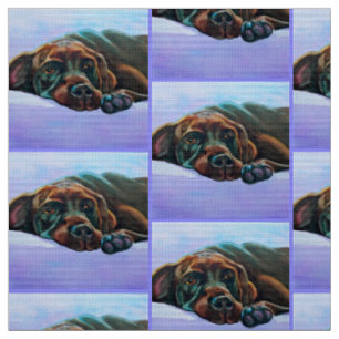 Tissu Chocolat détendu Labrador Retriever Chien Fabric