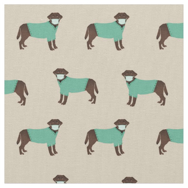 Tissu Chocolat Labrador (Fermer)