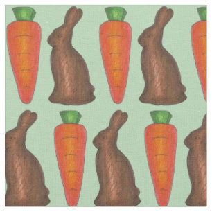 Tissu Chocolat Lapin de Pâques Carottes de lapin Bonbons