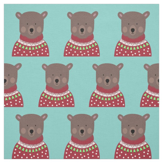 Tissu Christmas Bear (Échantillon)