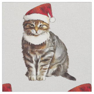Tissu Christmas Cat