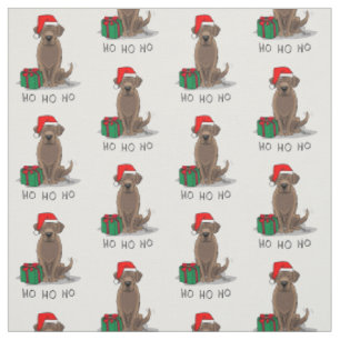 Tissu Christmas Père Noël Chocolat Labrador Retriever Dr