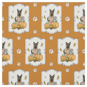 Tissu Chute berger allemand chien (tan noir) Citrouille 