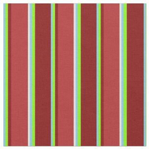 Tissu Ciel bleu, Chartreuse, Maroon, Rouge & Jaune clair
