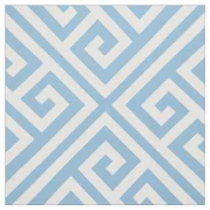 Tissu Ciel bleu Clé grecque Grande échelle