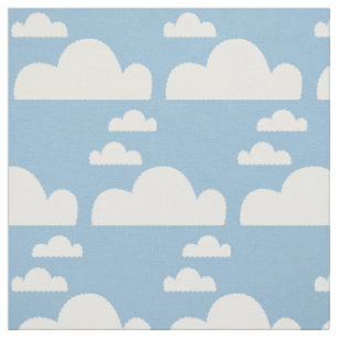 Tissu Ciel bleu mignon et lignes pointillées nuages