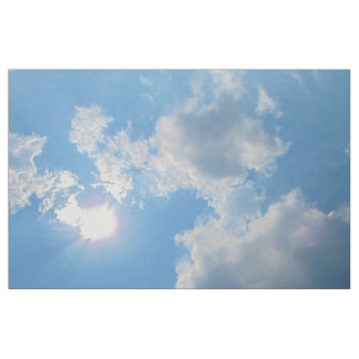 Tissu Ciel bleu vif avec soleil et nuages photo