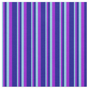 Tissu Ciel bleu, Violet foncé et lignes bleu foncé