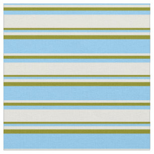 Tissu Ciel clair bleu, beige et vert Motif