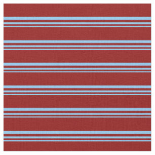 Tissu Ciel clair bleu et Motif rouge foncé