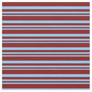 Tissu Ciel clair Bleu & Maroon Grandes/Lignes Motif