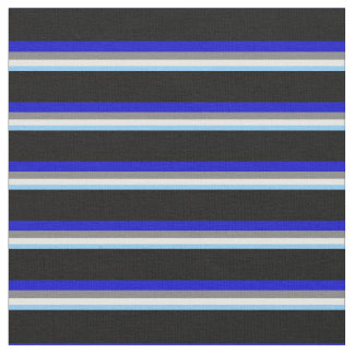 Tissu Ciel clair, Crème à la menthe, Gris, Bleu & Noir