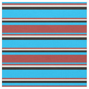 Tissu Ciel profond bleu, Brown, jaune clair et noir
