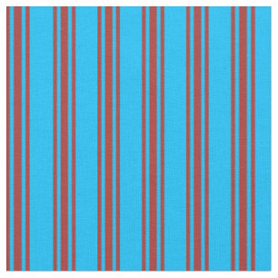 Tissu Ciel profond bleu et Motif Brown linéaire/rayé